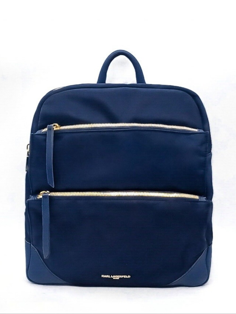 New MayBelle Nylon Gabardine & Leather Laptop Backpack By Karl Lagerfeld Paris